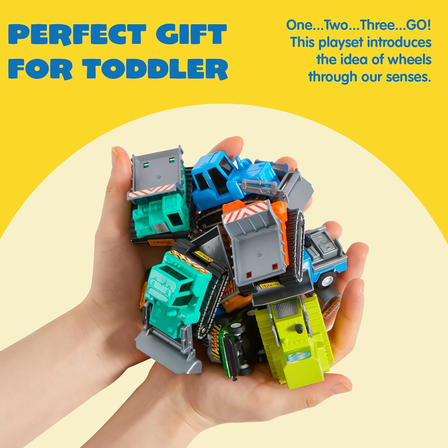 JOYIN 18 Piece Pull Back Car Assorted Mini Truck Model Car, Friction Powered Race Cars Vehicle Set for Toddlers, Boys, and Girls&rsquo; Educational Pretend Play image number 1