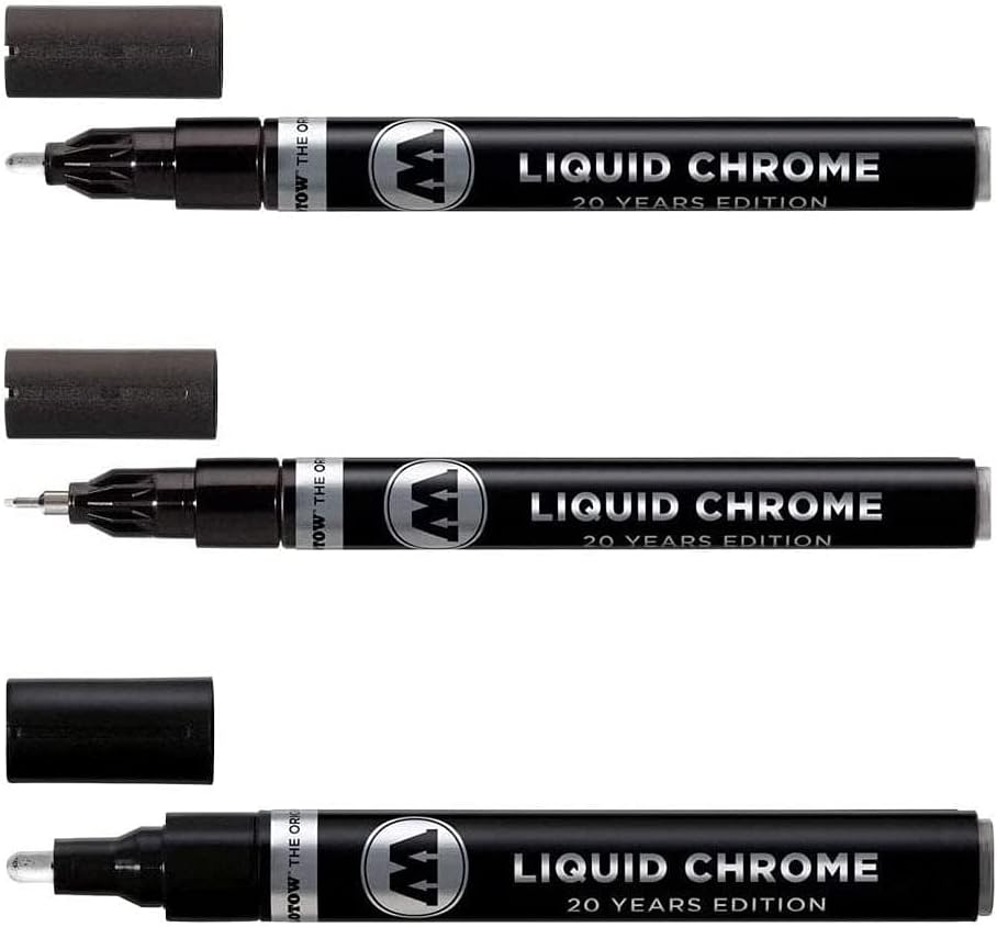 Molotow Liquid Chrome Marker Set - 1Mm 2Mm and 4Mm image number 1