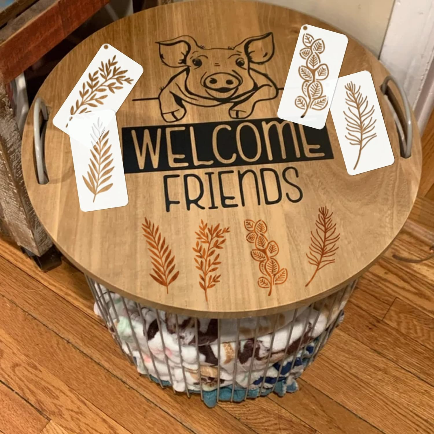 Leaf Stencils for Crafts Small Leaves and and Branches Paint Plant Stencil for Painting on Wood Wall Card Making, Tiny Nature Vine Herb Essential Art Stencils for Adults Kids (50 Leaves) image number 5