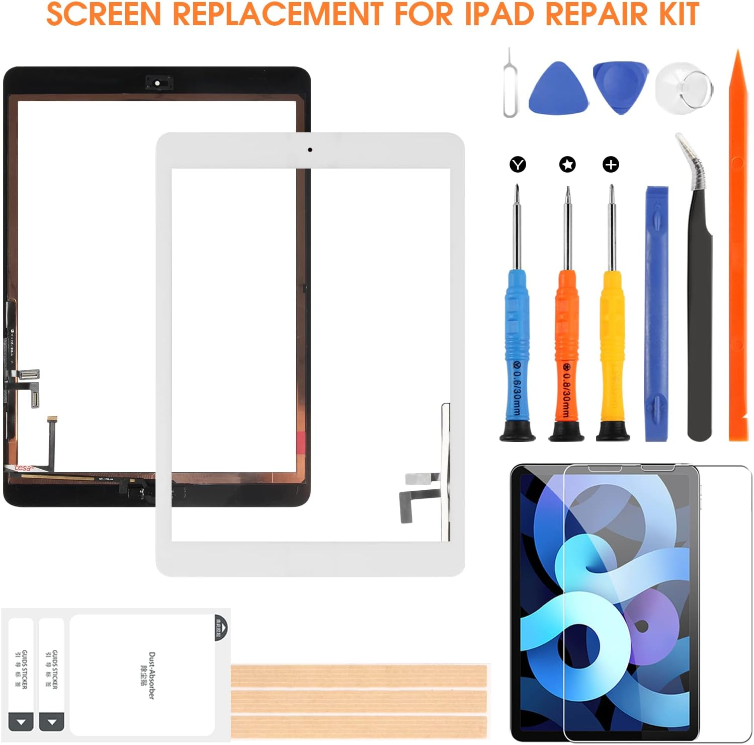 A1822 A1823 Screen Replacement, for Ipad 2017 5Th Generation Touch Screen 9.7 Inch Digiziter Touchscreen Glass Panel with Home Button & Repair Tools (Not LCD) image number 2