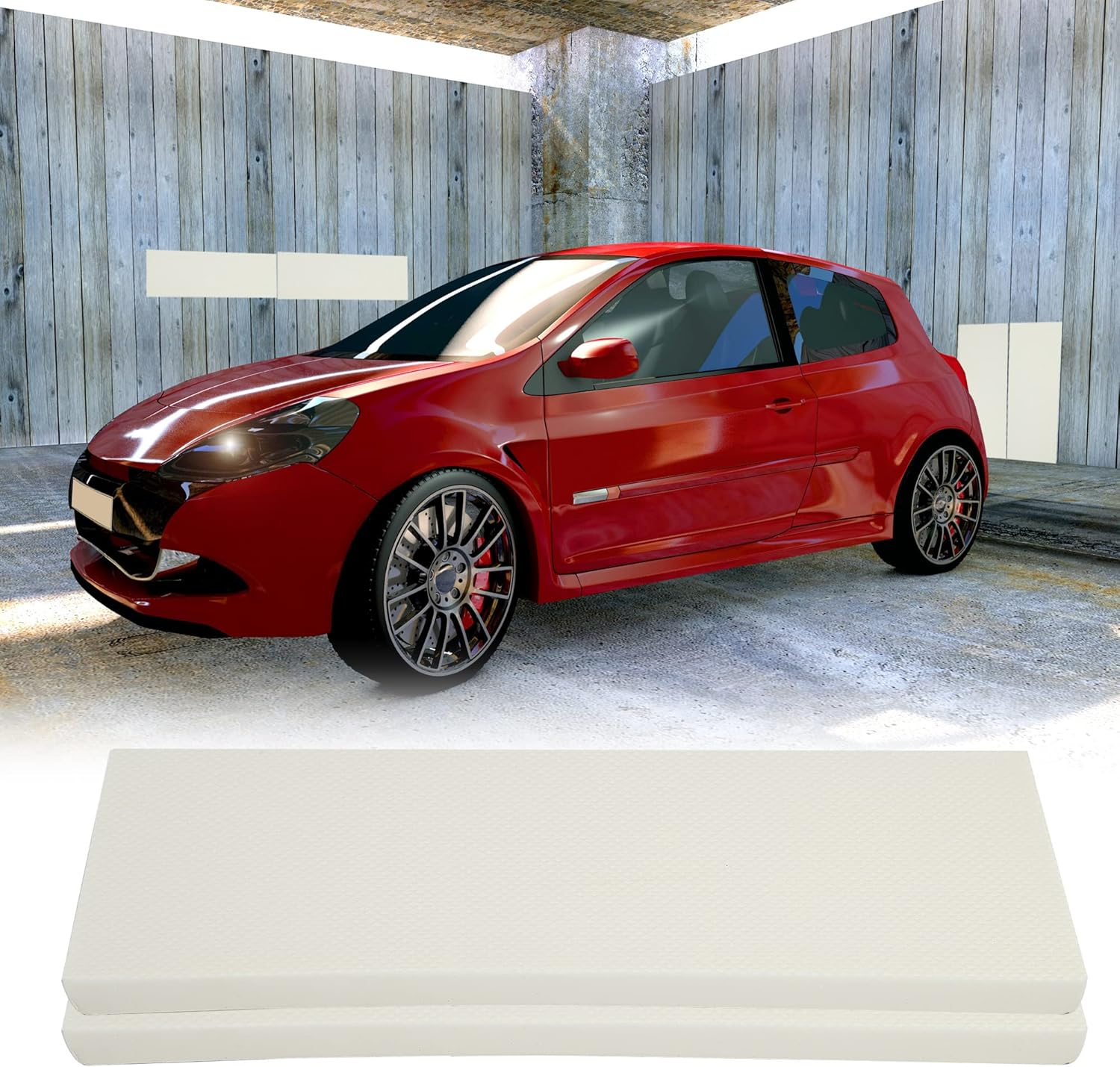 X AUTOHAUX 400X150X20Mm 2Pcs Car Garage Wall Guard Door Bumper Protector anti Collision Water Resistance EVA White image number 2