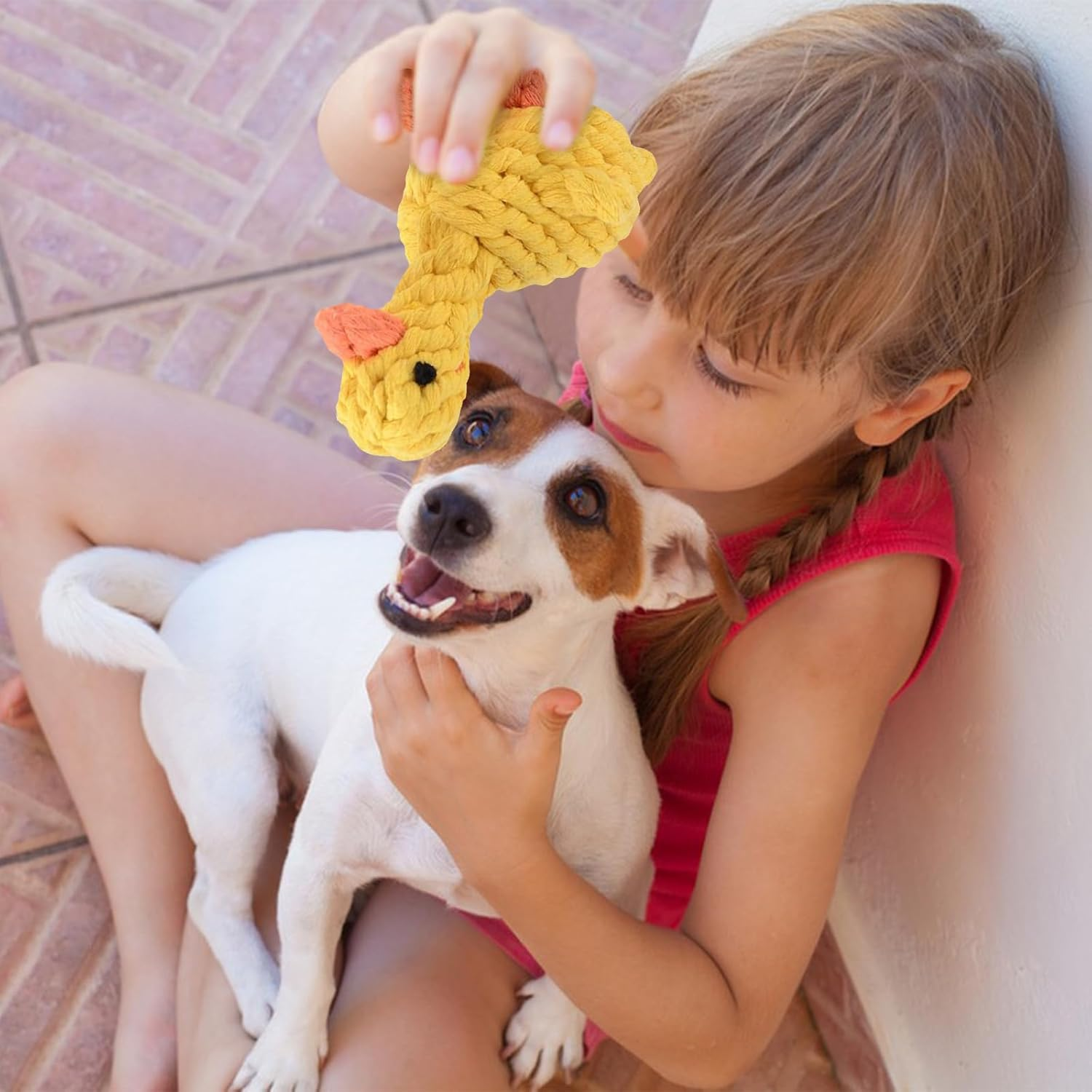 UOY Pet Chew Toy, Pack of 2 Dog Toy Rope Dog Chew Toy, Dog Teeth Cleaning Rope Toy, Dog Pets Chewing for Interactive Pet Play Training Toy image number 1