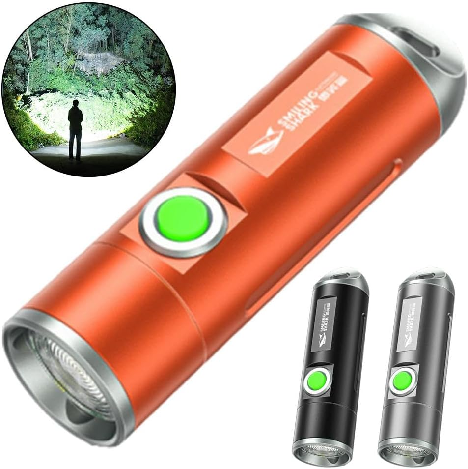 Rechargeable Handheld Torch Keychain Flashlight USB-C Rechargeable Compact Everyday Flashlight Hik Pocket for Camping, Carry image number 1