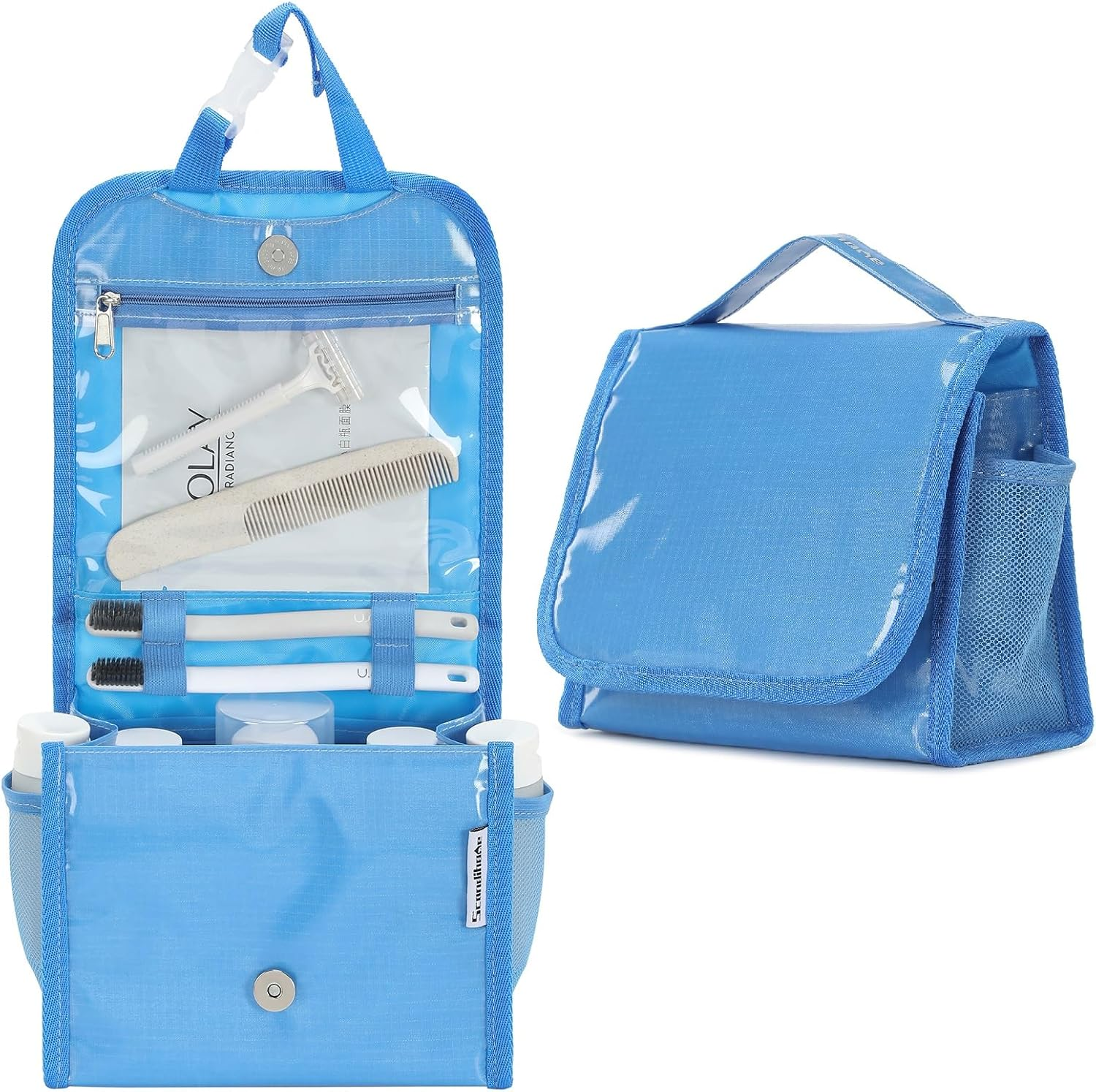 NQQNQQ Hanging Toiletry Bag for Men & Women, Waterproof Travel Makeup Organizer, Large Capacity with Multiple Compartments, Shaving & Full-Sized Toiletries Storage Bag. SO-T (Green)