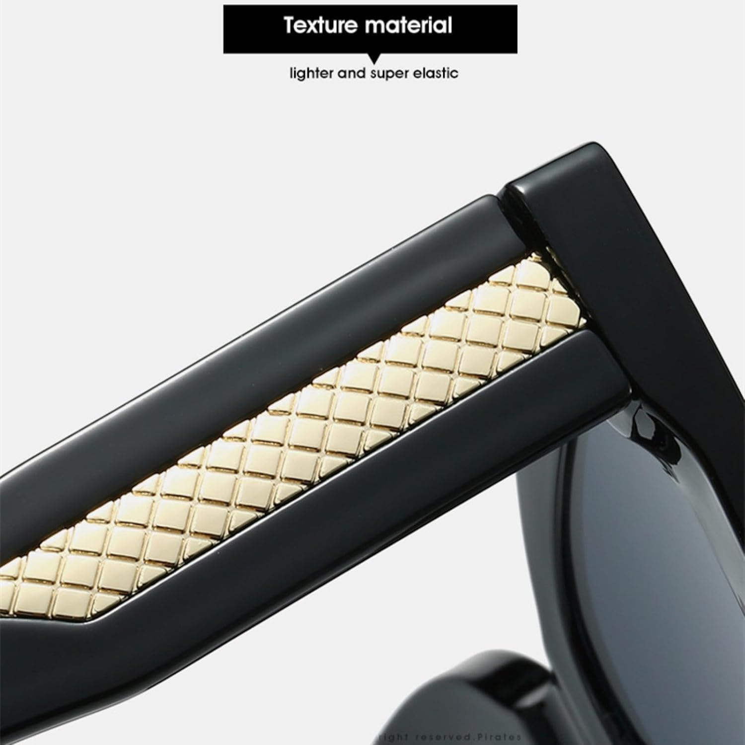 HPIRME Women Glasses Big Frame Ladies Retro Screen Eyewear Double Color Shades(Red DH) image number 5