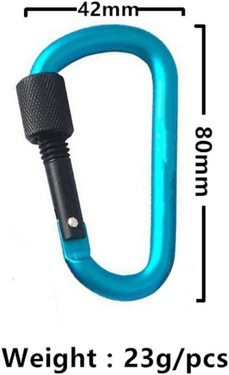 Wolike 10 Pcs Locking Carabiner, 10-Colors Premium Aluminum Alloy D-Ring Carabiner Clips for Outdoor, Camping, Hiking, Traveling, Fishing, Backpack DK001 image number 3