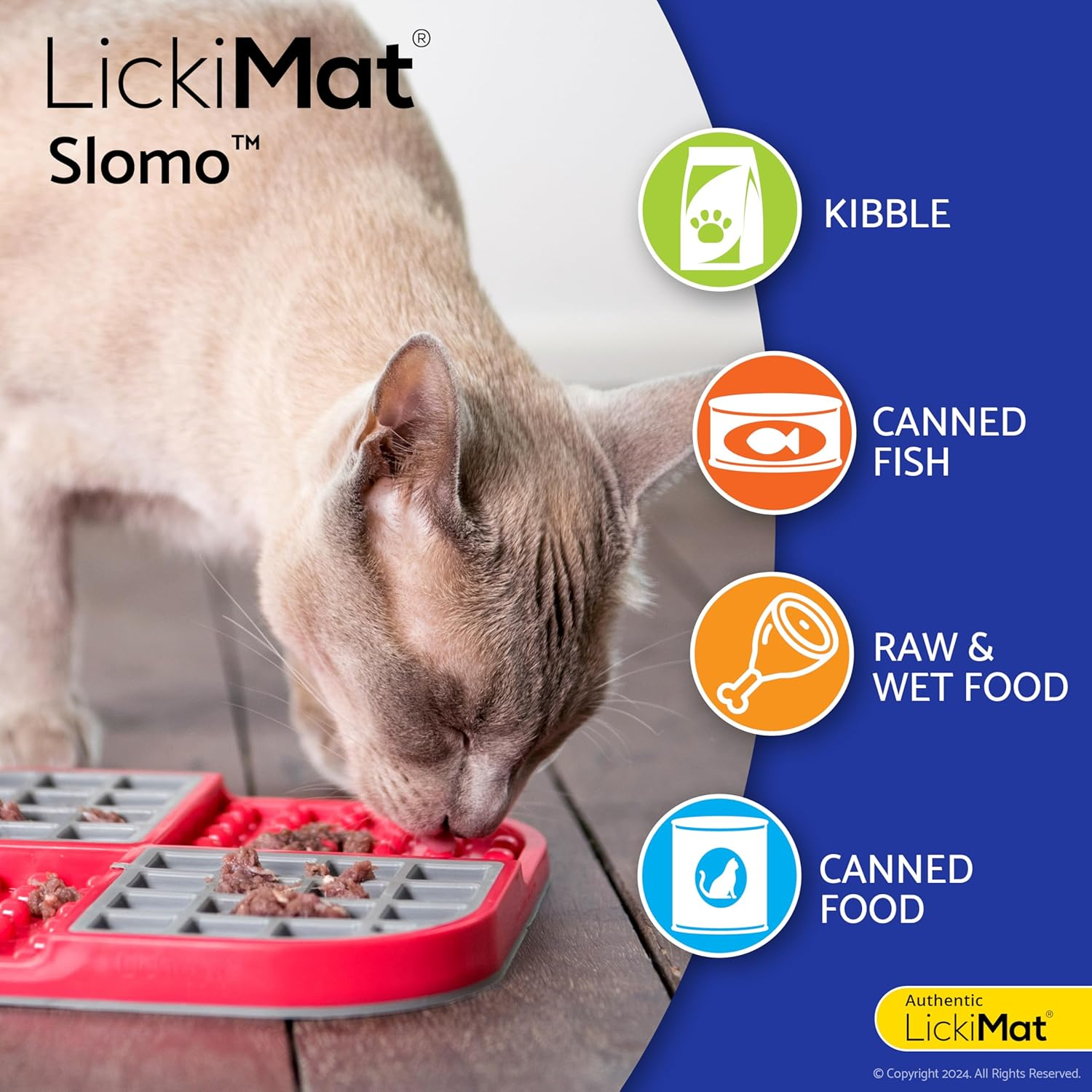 Lickimat Slomo, Cat Slow Feeder Lick Mat, Boredom Anxiety Reducer; Perfect for Food, Treats, Yogurt, or Peanut Butter. Fun Alternative to a Slow Feed Cat Bowl or Dish, Pink image number 4
