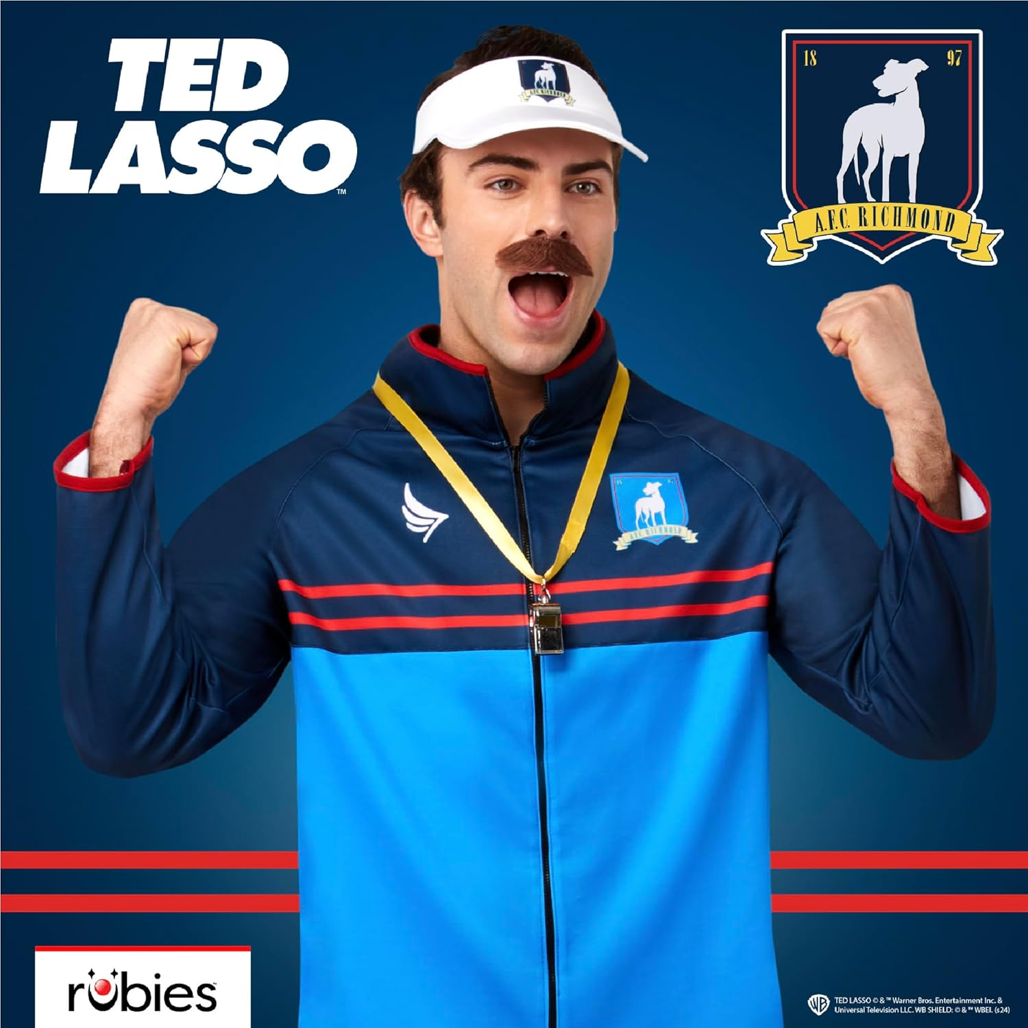 Rubie'S Adult Ted Lasso AFC Richmond Soccer Costume, as Shown, Large image number 4
