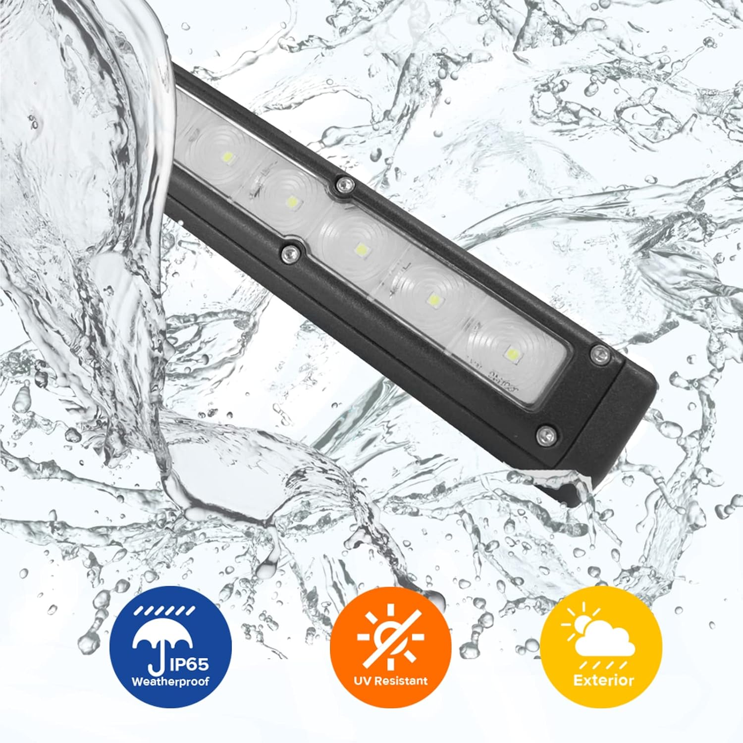 Dream Lighting 12V LED Awning Lights, 720Lm Annex Wall Light Bar for RV, Heavy Duty, 4WD, Truck, Camper Van, Travel Trailer, Boat, Marine, 200Mm Black Shell Waterproof Exterior Lighting - White image number 4