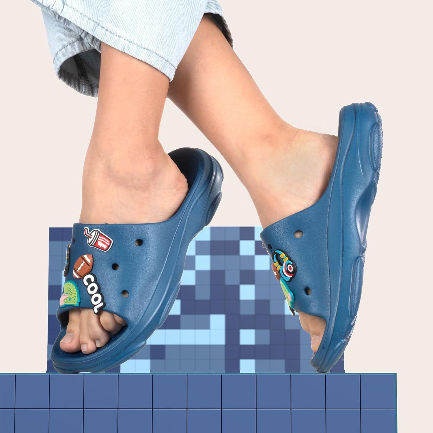 JOMIX Women'S Bathing Shoes Flat Summer Bath Slippers Non-Slip Slippers EVA Funny Sandals image number 3