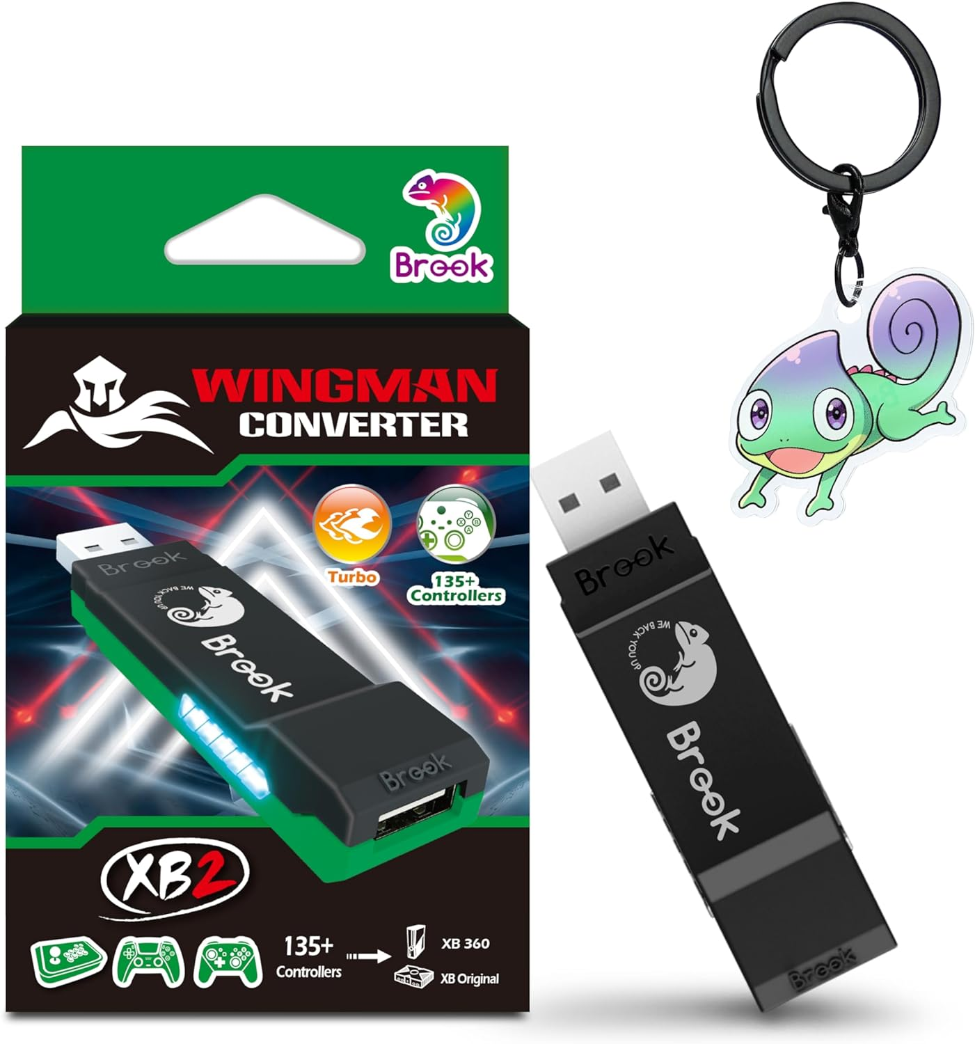 Brook Wingman XB 2 Converter with Keychain - Wireless Controller Adapter for XB 360, XB Original Consoles and PC, Supports Remap and Adjustable Turbo [Exclusive Version] image number 6