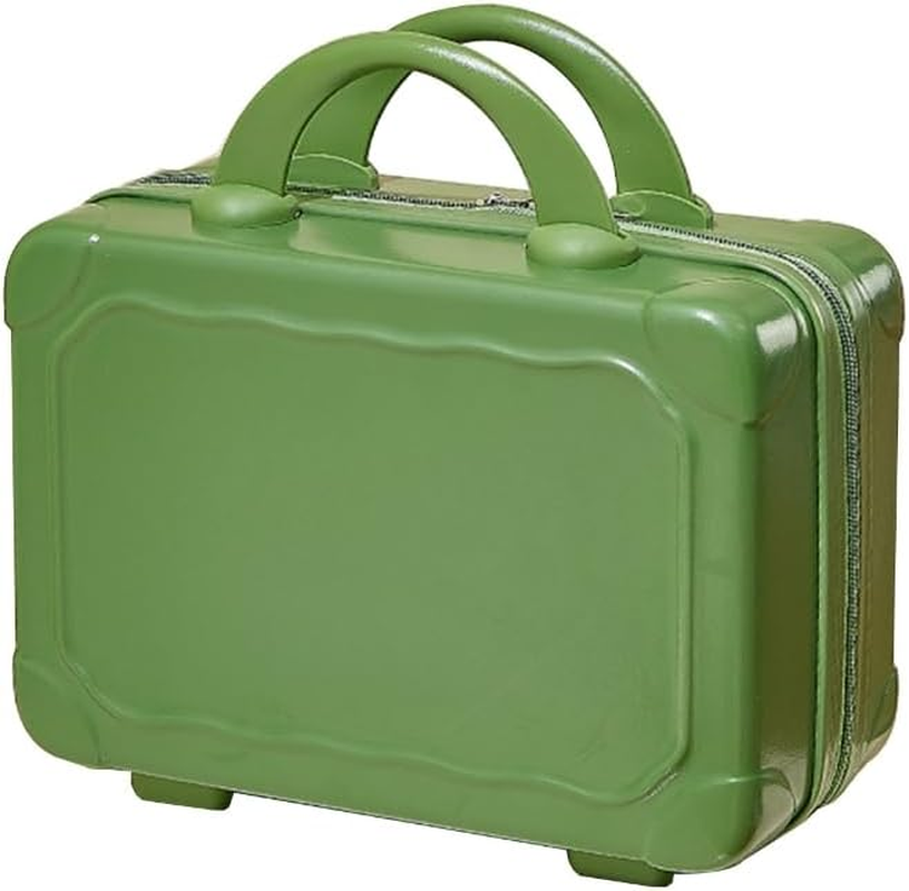 DDPOND 14 Inch Mini ABS Cosmetic Bag Portable Travel Makeup Suitcase Decorative Hand Luggage Carrying Bag for Women Girls