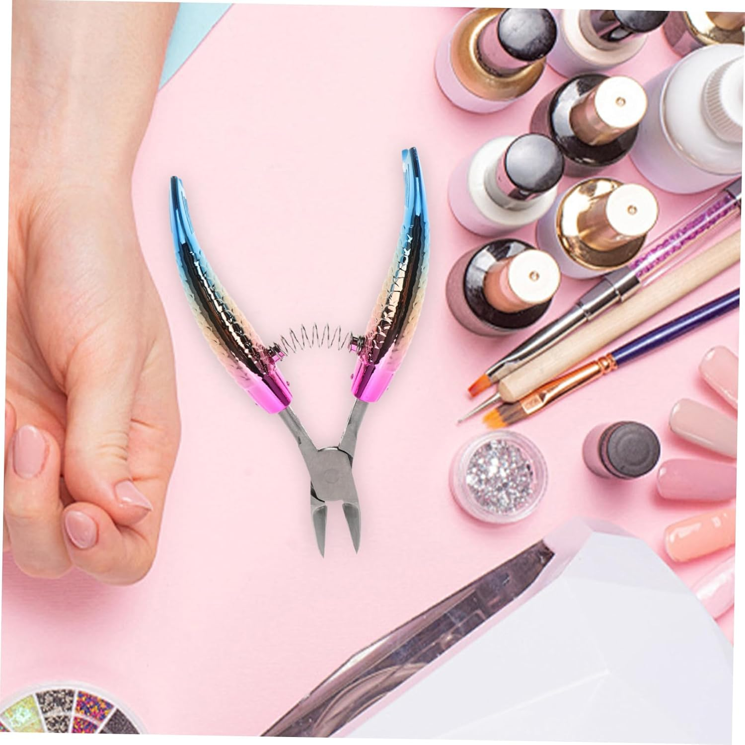 WOFASHPURET Multifunctional Nail Art Cuticle Trimmer Nail Clippers Catcher Cuticle Nipper and Remover Tool for Ages