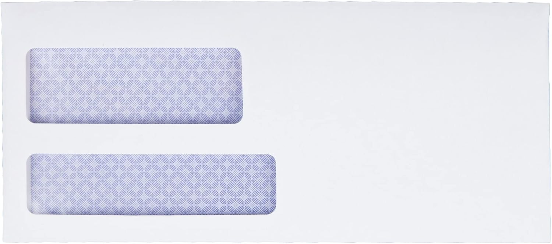 Quality Park #9 Double Window Security Tinted Invoice and Statement Envelope with Reveal-N-Seal Self Seal Closure, 24 Lb White Wove, 3-7/8 X 8-7/8. 500 per Box (67529) image number 3