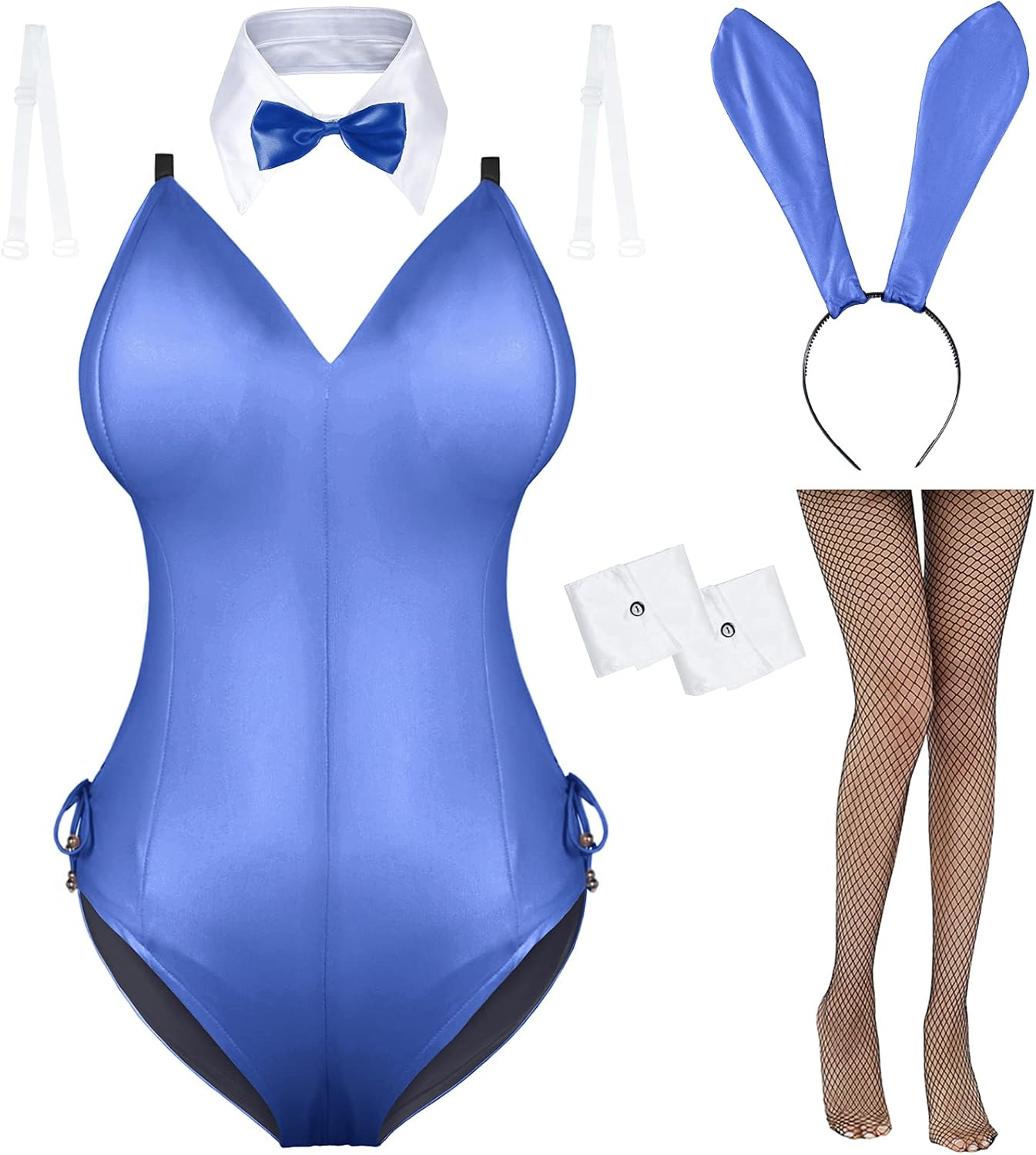 Aimina Womens Bunny Costume Girl Suit Senpai Cosplay Anime Role Costume One Piece Bodysuit Stockings Set