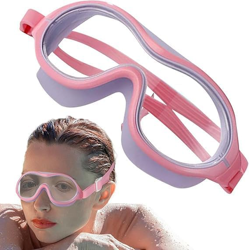 Swimming Goggles, Anti-Fog UV Protection, 2-Pack, Black and White, Silicone Cushion