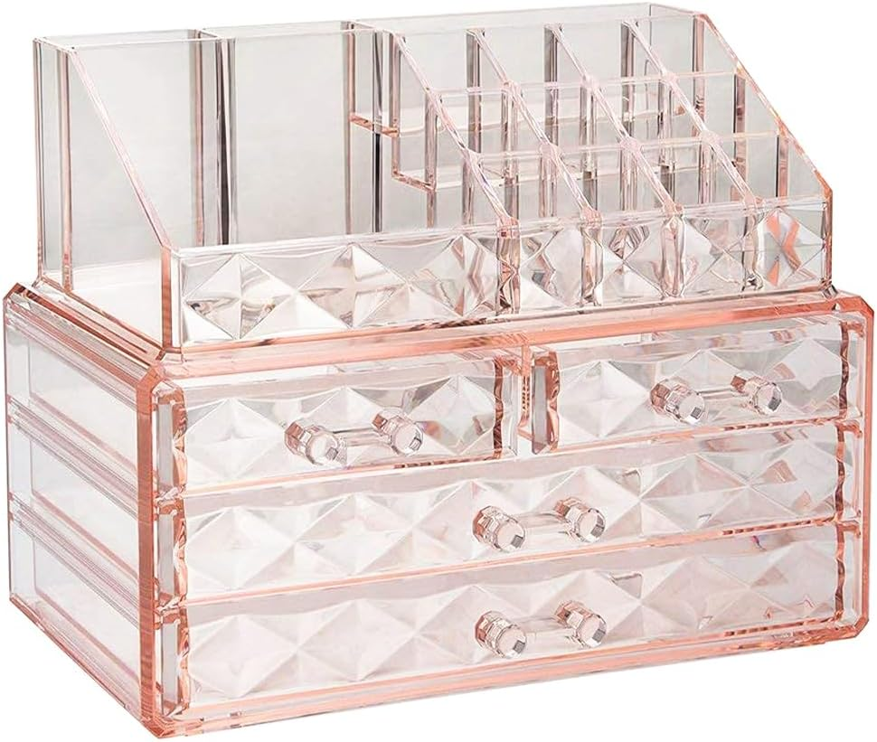 MOTRAIN Stackable Cosmetic Organizer with Drawers, Easy Toorganize Cosmetic Products Accessories Suitable for Vanity, Toilet, Bathroom and Bedroom Organization and Storage image number 2