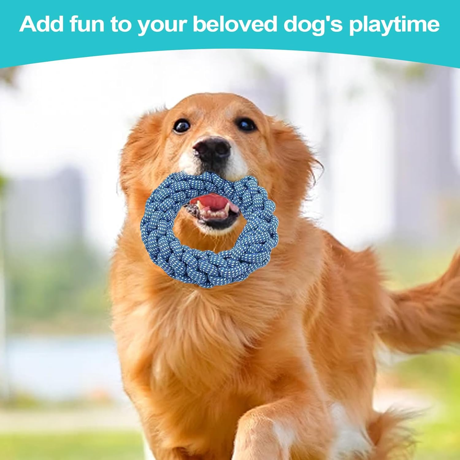 Dog Toys Rope | Puppy Teething Toy | Elastic Lightweight Rope for Medium and Large Aggressive Pets Training image number 3