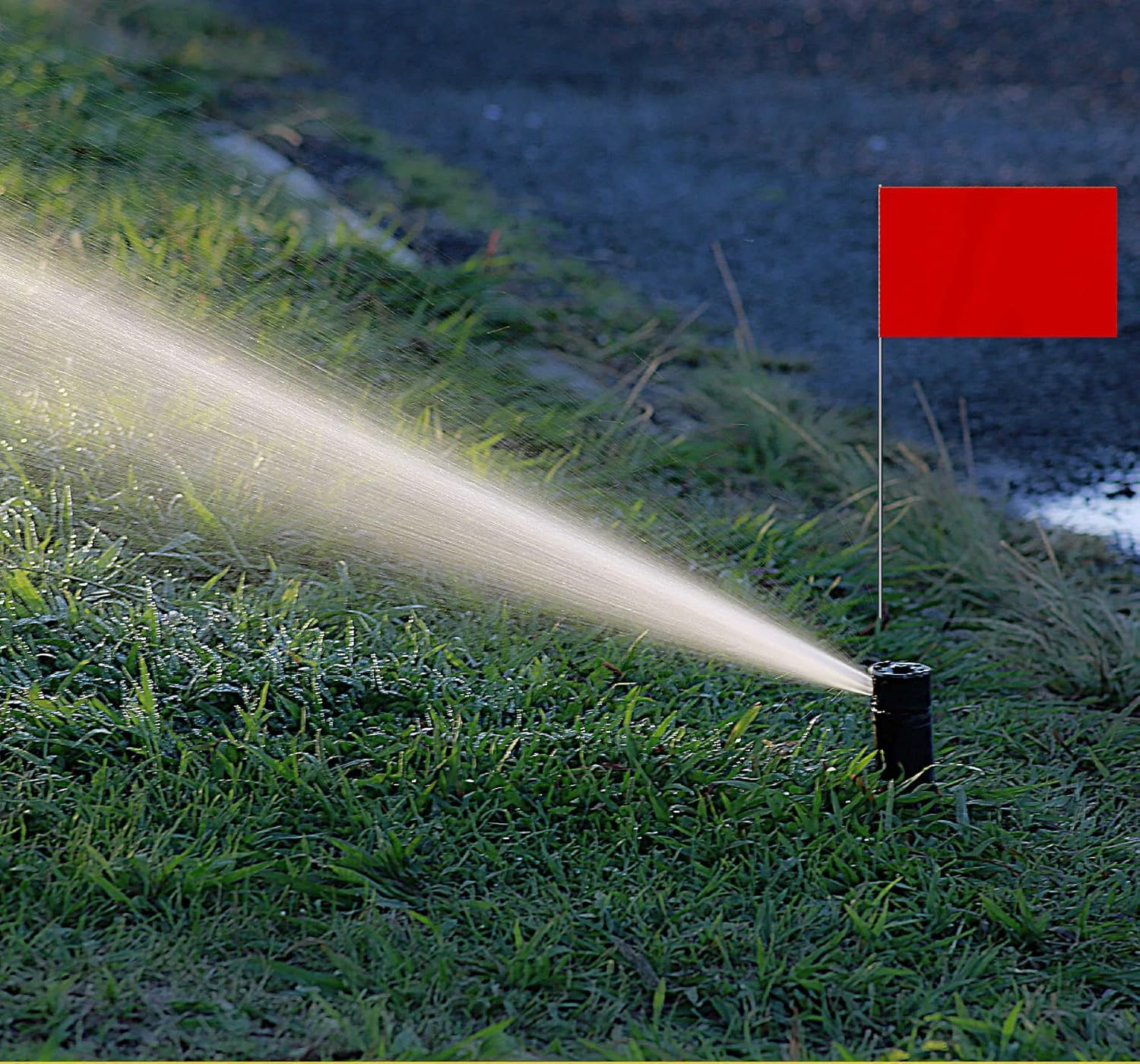 35 PCS Red Small Flag,15 Inch Steel Flagpole Mini Flag,Ground Marking Flags Decor,Petit Drapeau