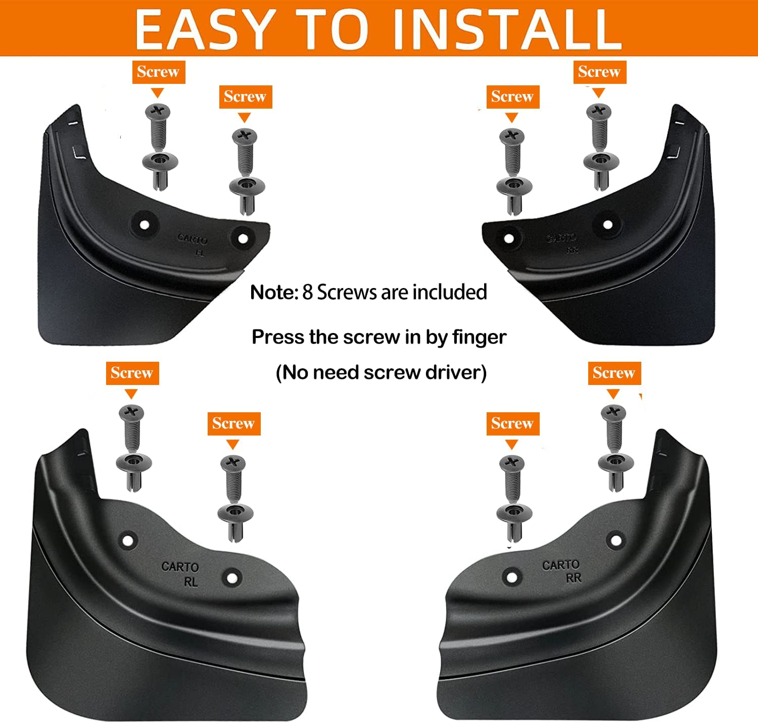 Mud Flaps Splash Guards Compatible with Tesla Model Y Accessories,No Drilling Required, Compatible with 2021 2022 2023 2024 Model Y, All Weather Upgraded Version Front and Rear Mud Flaps, Set of 4