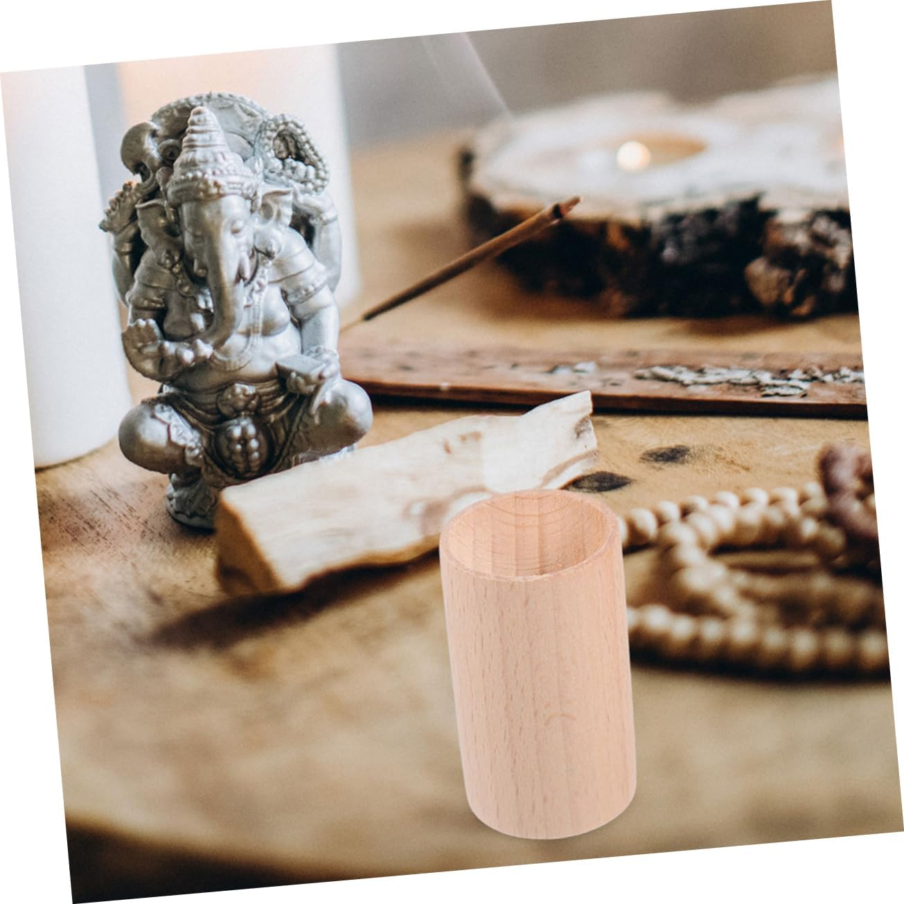 TOYZFRIENDY Mini Cylinder Pedestal Stands Aromatherapy Wooden Base Essential Oil Bottle Display Pillars Oil Diffuser Pillars image number 3