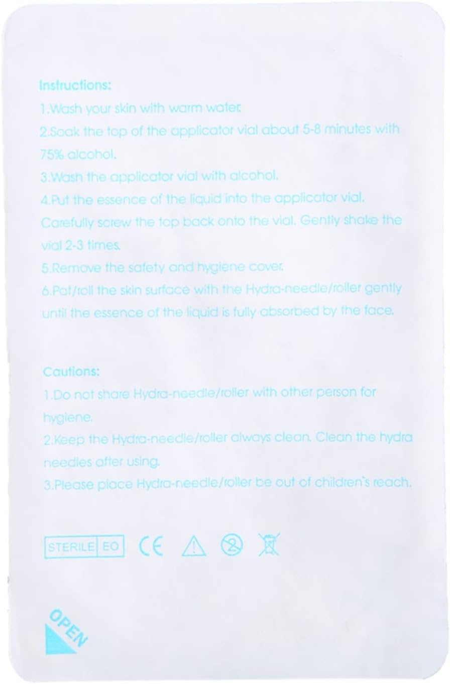 Micro Needling Serum Applicator Hydra Roller HR64-64 Gold Titanium Needles with 10Ml Ampoule image number 4