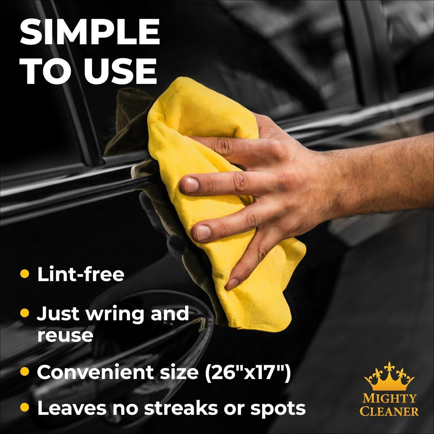 Premium Chamois Cloth Super Absorbent Reusable Shammy Towel - 26&rdquo;X17&rdquo; - Scratch-Free Car Shammy Towel with Storage Tube - Blue image number 4