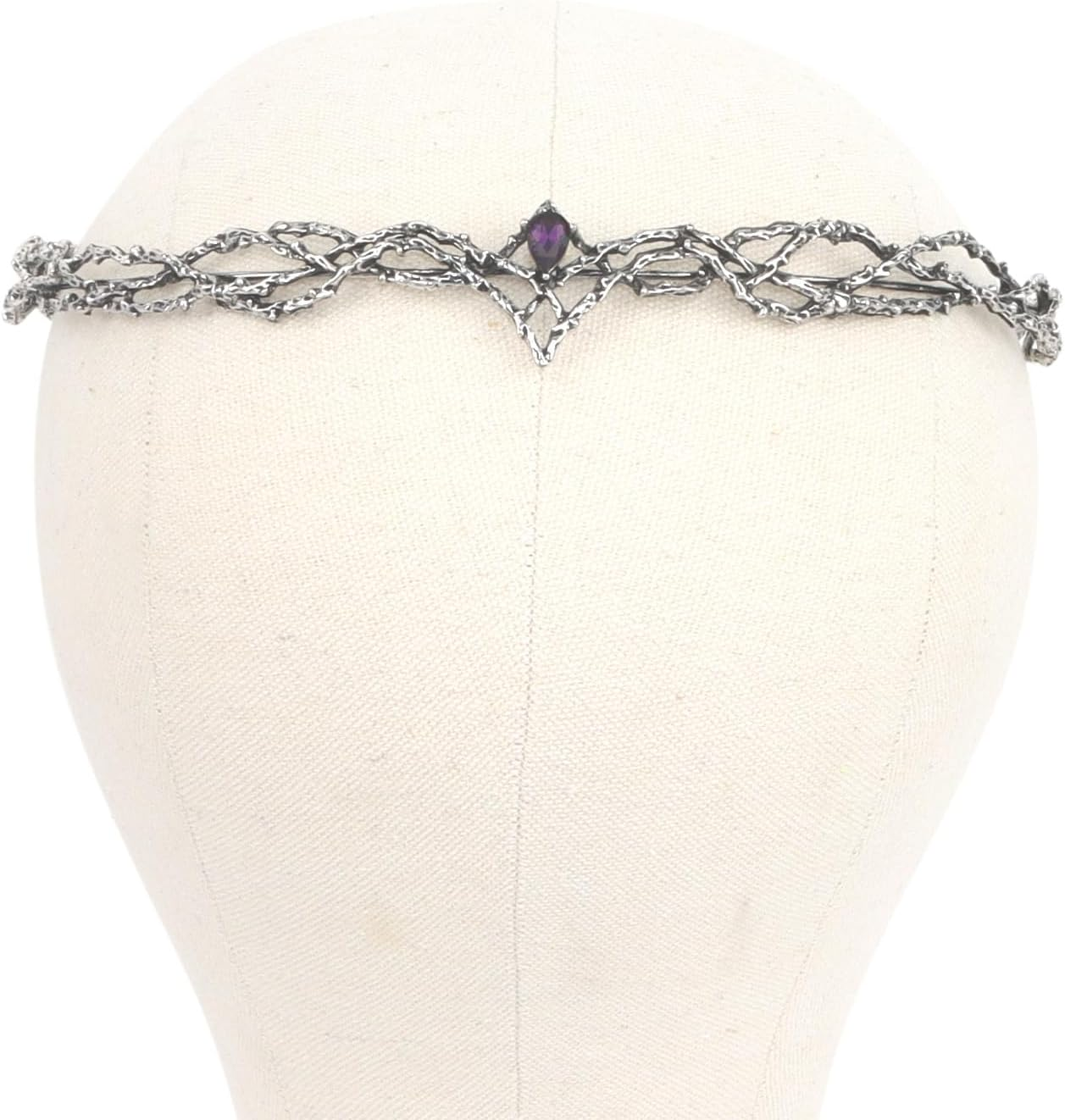 ANBALA Rhinestone Fairy Crown for Women Crystal Elf Crown Silver/Gold Circlet Costume Headwear for Men Renaissance Headpiece for Birthday Party Cosplay Halloween - Gold-1 image number 3