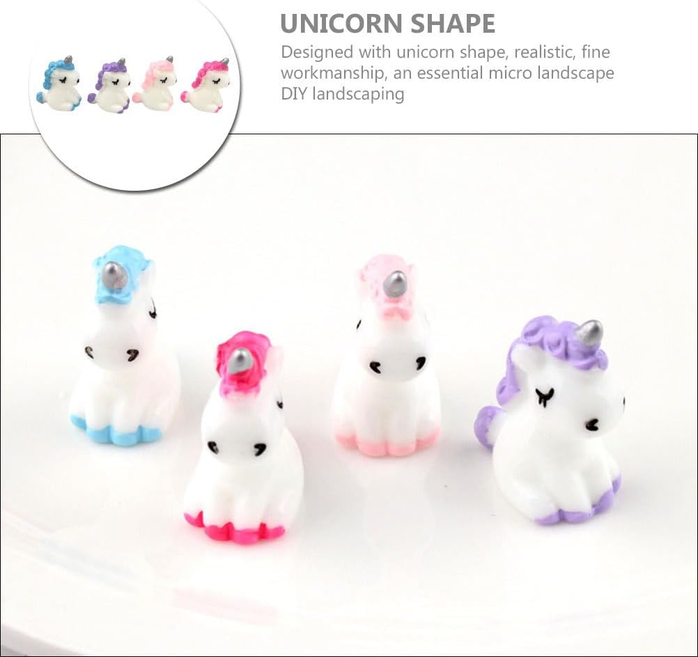 Sosoport 40Pcs Mini Unicorn Micro Unicorns Small Statue Figurine Ornament Miniature Micro Resin Mini Desk Decor Statue Decor image number 2