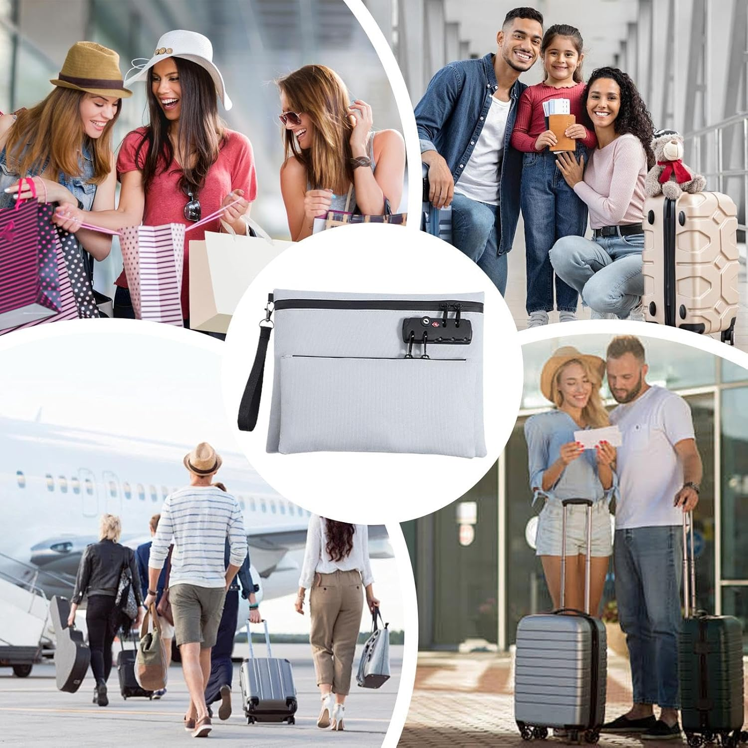 Locking Money Bag - Money Bag for Travel Storage | Register Cash Fashion Wallet Locked for Passports Women Notary Supplies Bank Secure Storage Travel Daily Organization image number 5