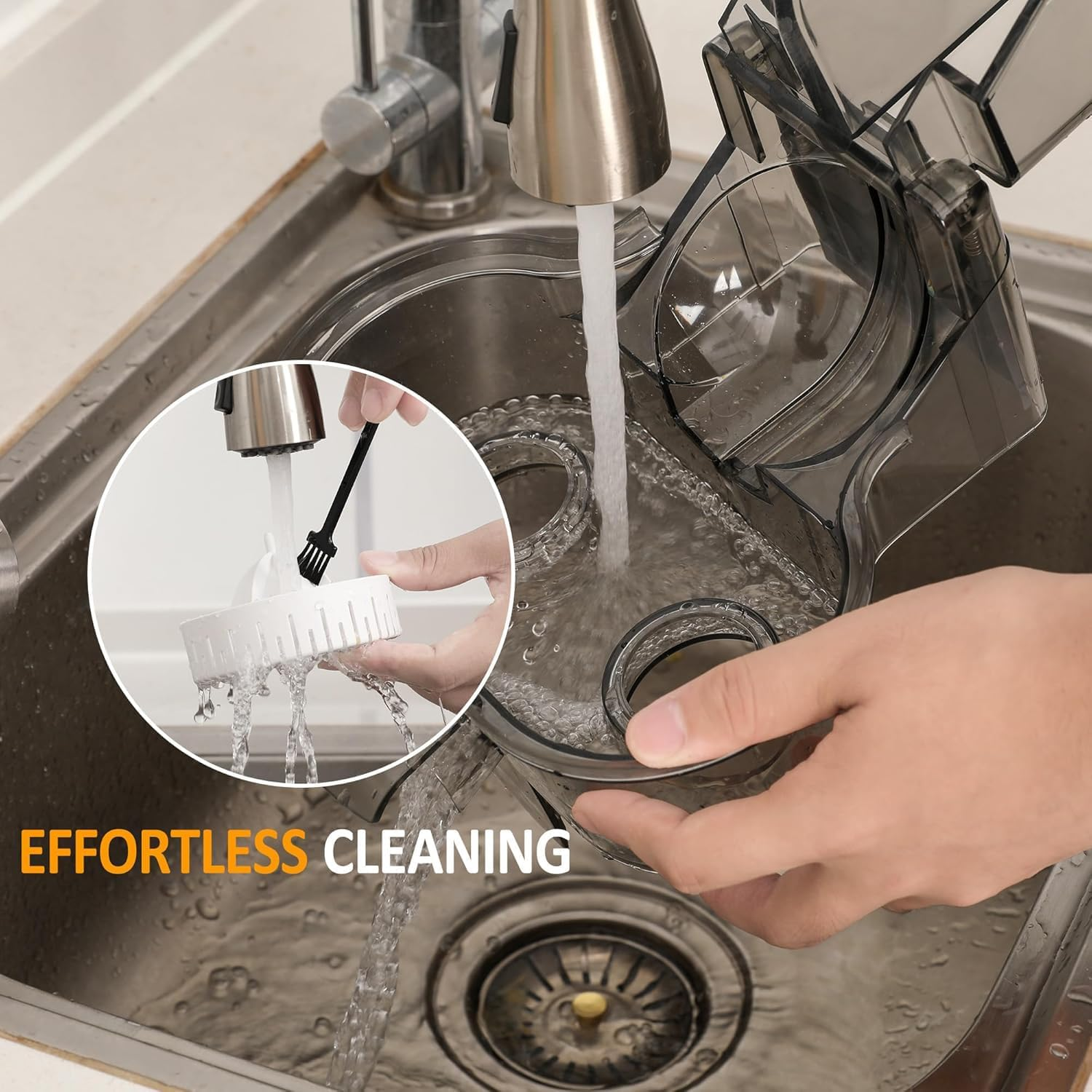 ABDULWEN Hands Free Dual-Head Electric Citrus Juicer, Rechargeable Citrus Juicer, Portable Orange Juicer Squeezer with Usb,Juicer for Lemon, Orange, Citrus, Grapefruit, Apples,Easy to Clean & Use image number 5