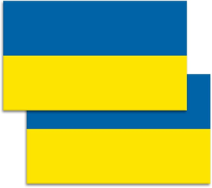 Ukraine Flag Sticker Car Pack of 2 Ukrainian Flag for Car Waterproof Decals Bumper Stickers Window Vinyl UV Laminate Sticker image number 2
