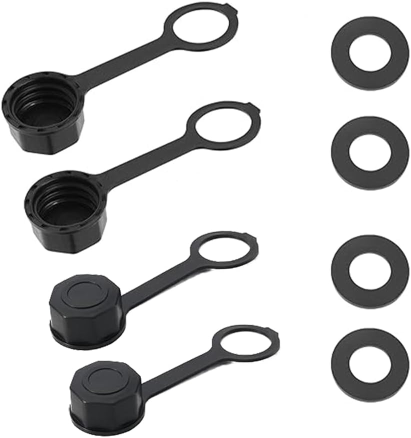 4 Pcs Gas Can Cap Gas Can Screw on Vent Cap Rear Vent Screw Caps Suitable for Most Fuel Diesel Kerosene Jugs with 4Pcs Gasket Black Plastic Black Top Hat- Plastic image number 6