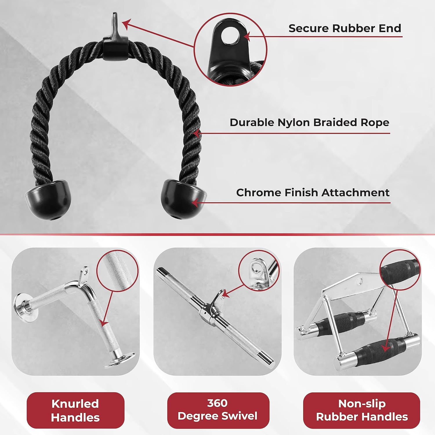 Yes4All Glute Ham Glider Ab Glute Glider Machine - Heavy Duty Exercise Wheels for Hamstring Curl, Abdominal and Leg Workouts - A. Tricep Rope + Double D + Straight Bar + V Bar image number 5