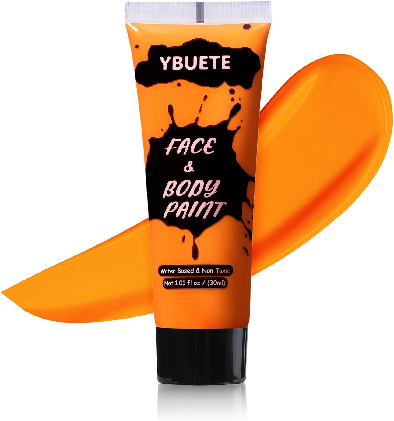 YBUETE Orange Face Body Paint Set, Professional Paint Set for Halloween Cosplay Costume Party, Full-Coverage Multi-Color Cream Makeup Blendable Set for Adults Halloween Cosplay SFX Makeup Paint - Black image number 3