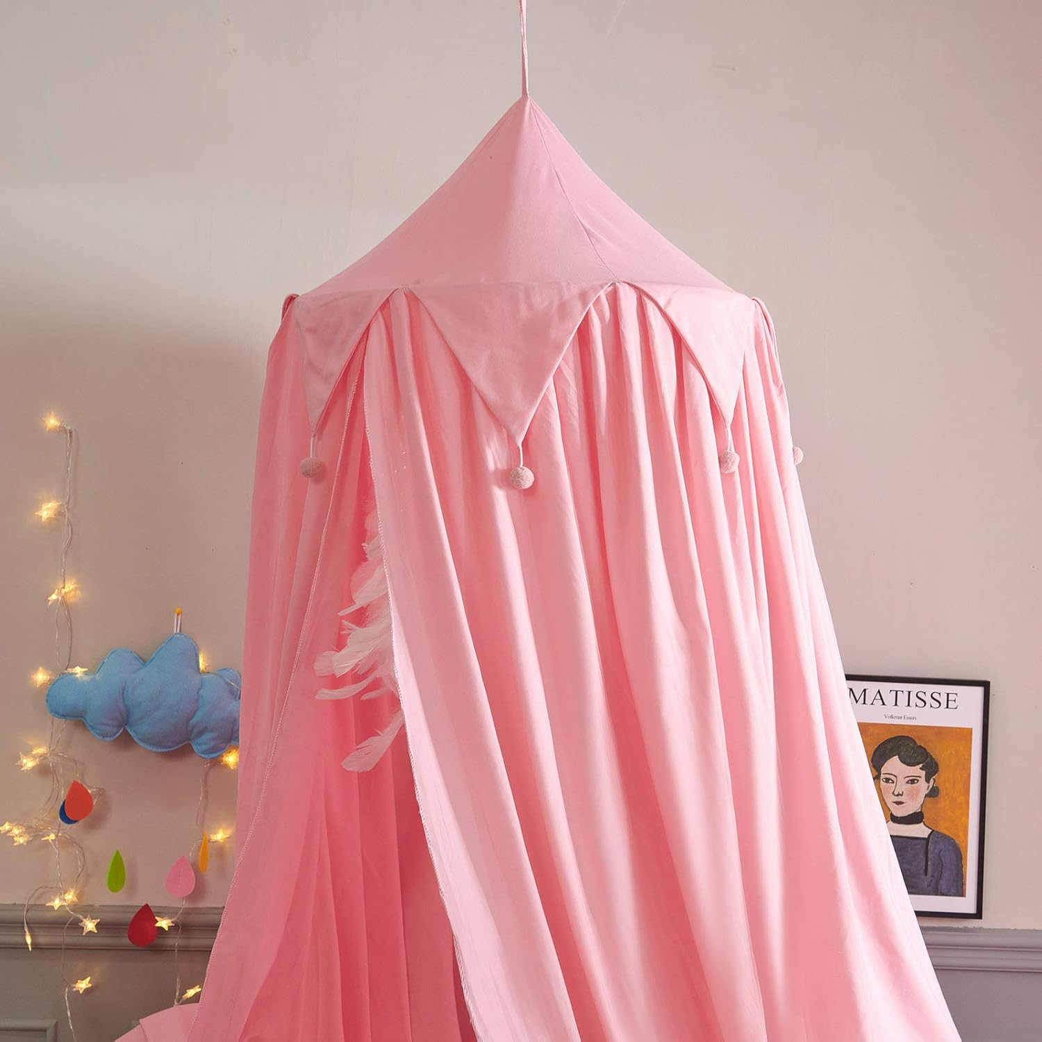 Princess Canopy for Girls Bed with Tassels Hideaway Tent for Kids Rooms or Cribs Nursery for Decoration, Playing,Reading,Sleep as Hanging House Castle - Fresh Green image number 2