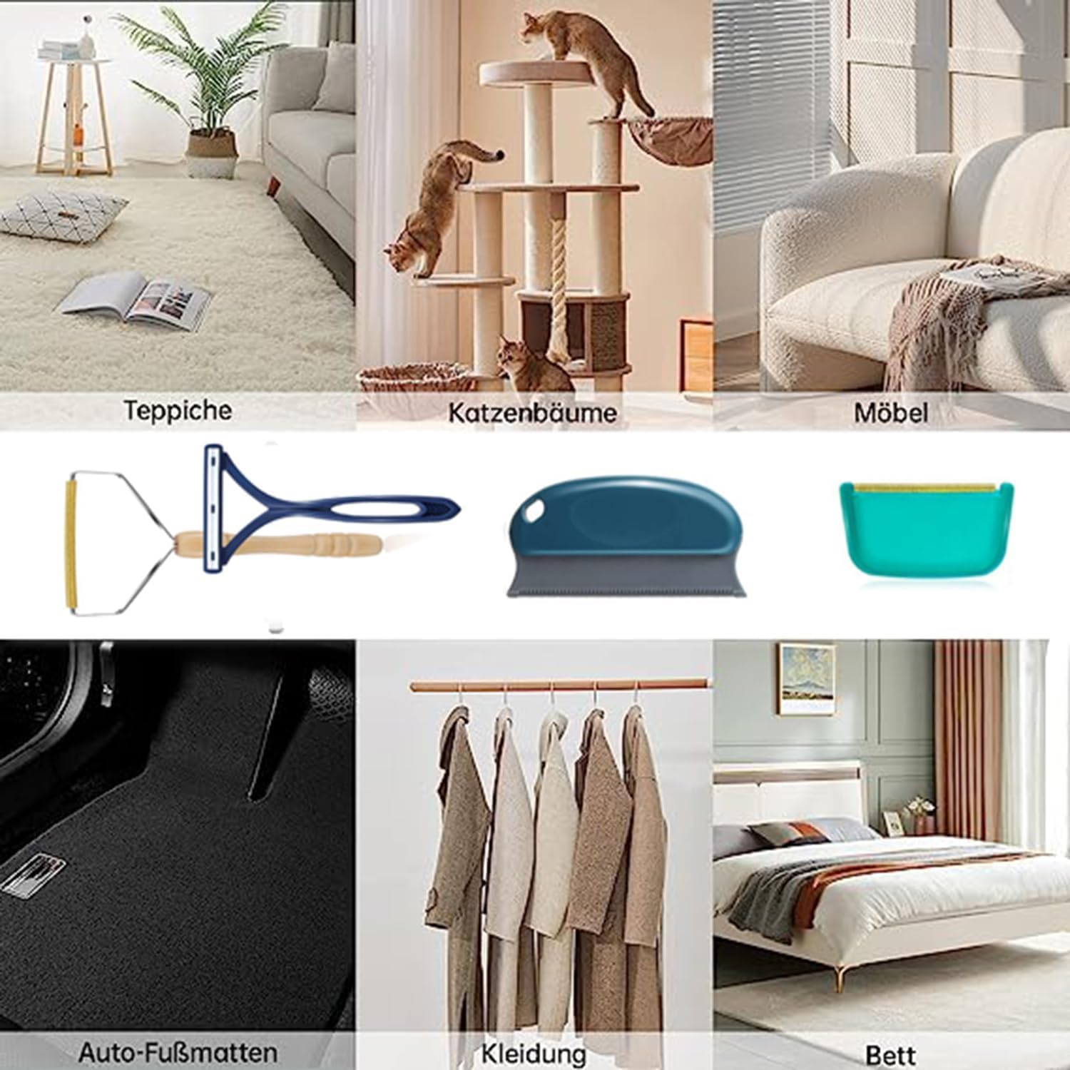 4Pcs Portable Lint Shaver Carpet Hair Remover Set, Lint Brush and Scraper for Pet Hair, Carpet Scraper Dog Hair Remover, Portable Lint Shaver Pet Hair Remover image number 4