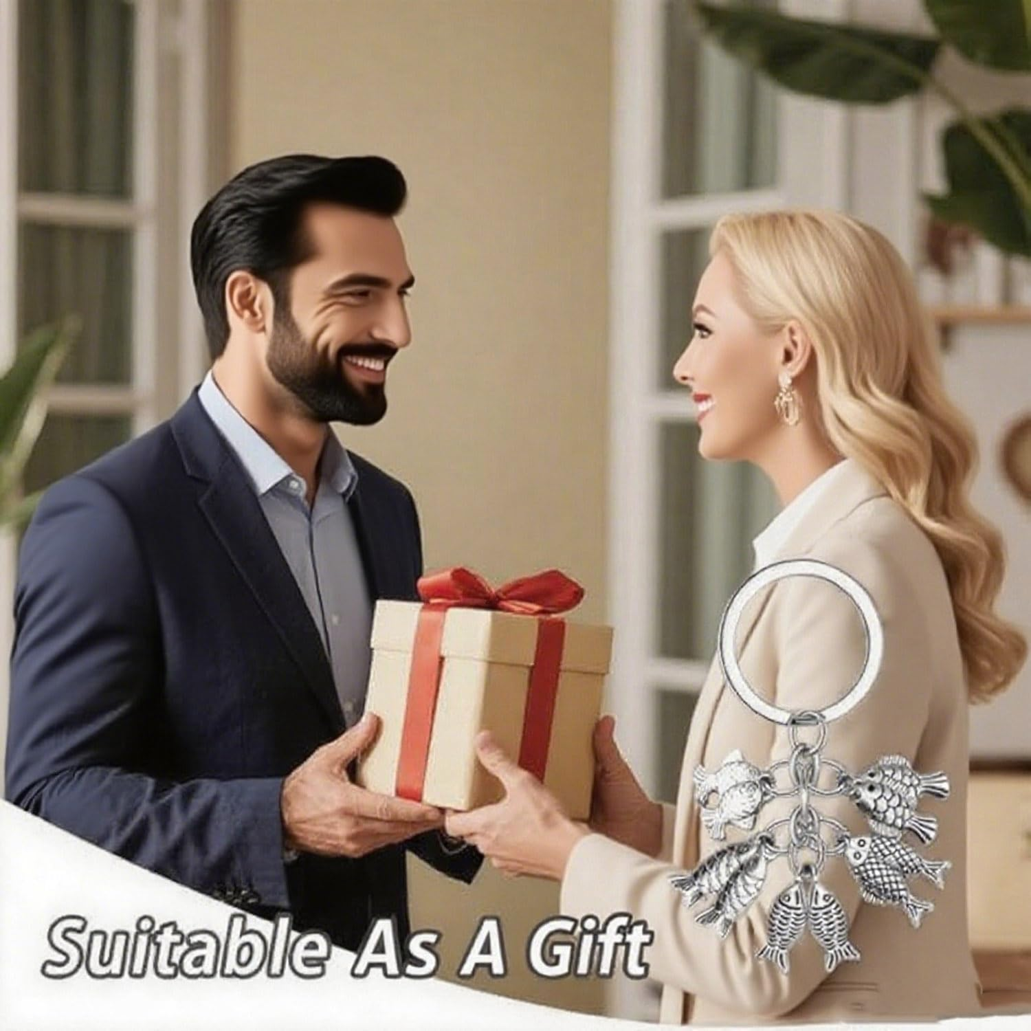 Amaezorx 2 Pcs Vintage Fish Keychain - Unique Fishing Gifts for Men, Husband, Dad & Grandpa - Funny Fisherman Keyring for Birthday, Retirement, Father&rsquo;S Day - Perfect Present image number 6