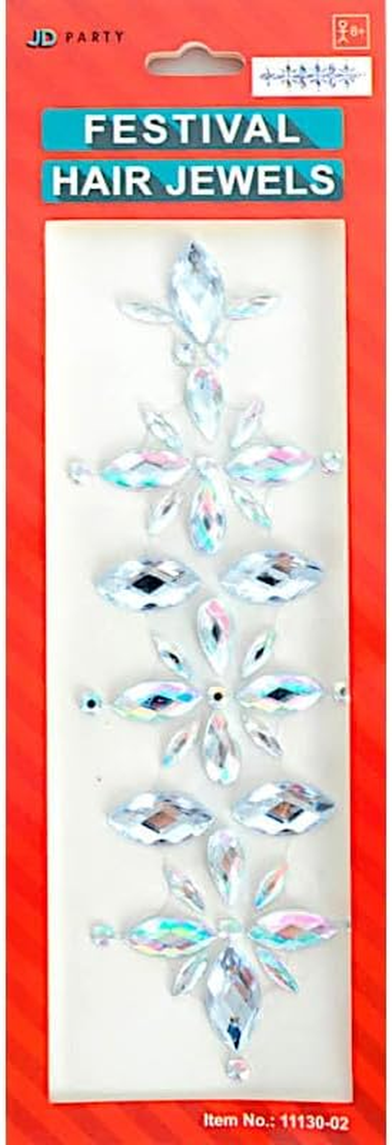 Festival Hair Jewels Silver Party Gems Face Stickers Crystals Diamond Rhinestone