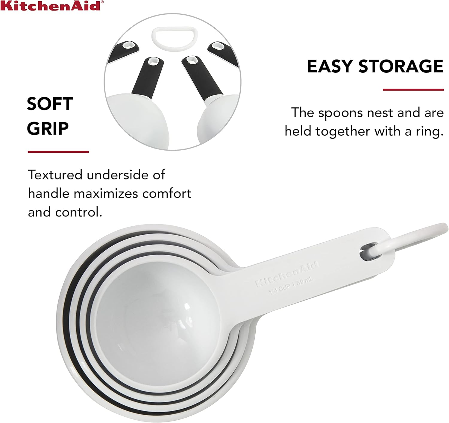 Kitchenaid Measuring Cups, Set of 4, White