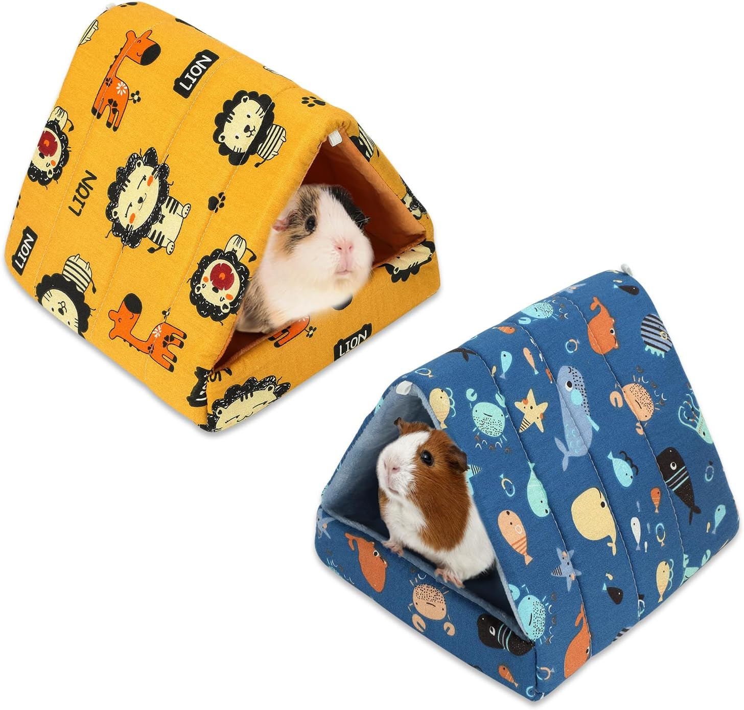 YUEPET Guinea Pig Bed 2 Pack - Washable Cage Accessories Small Animal Bed Hideout for Guinea Pig, Chinchilla, Hamsters, Hedgehog
