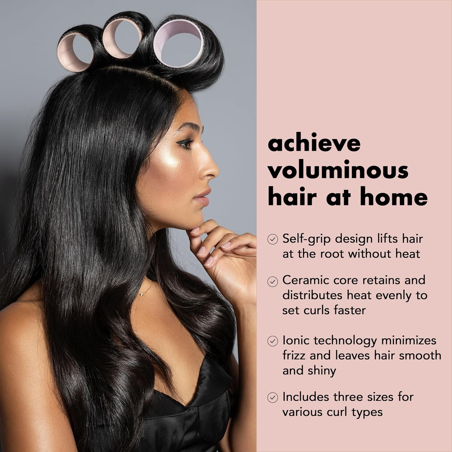 The Hair Edit Ceramic Core Hair Rollers for Salon-Quality Volume Professional Grade Thermal Rollers, Heat or No-Heat Styling, Soft Waves & Bouncy Blowouts, Root Lift, Long-Lasting Shine 9 Pack image number 5