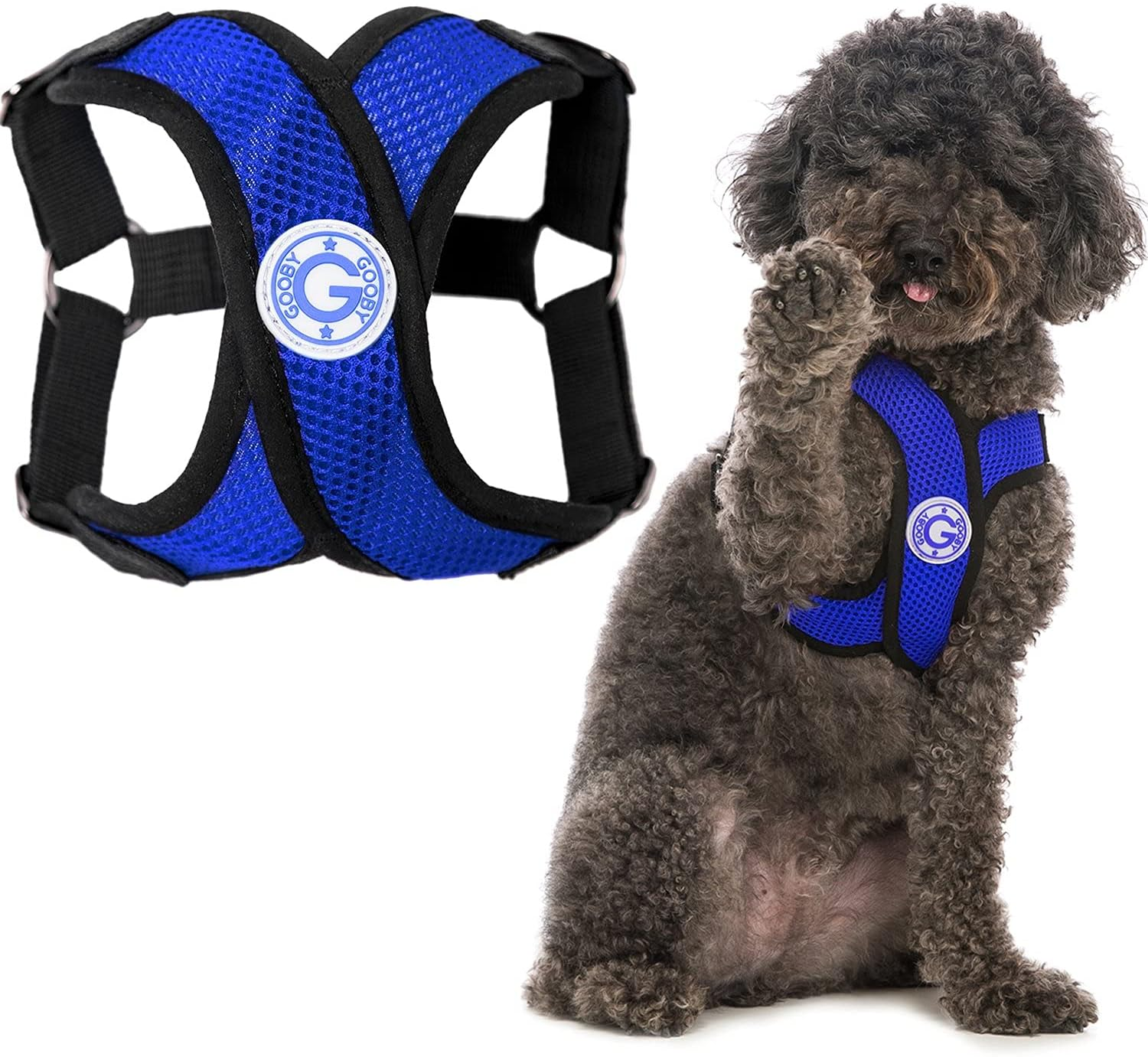 Gooby - Comfort X Step-In Harness, Choke Free Small Dog Harness with Micro Suede Trimming and Patented X Frame, Red, X-Large