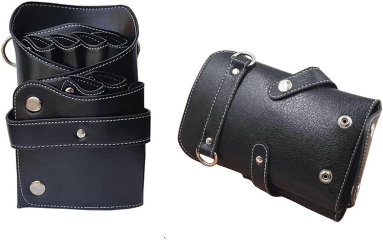 Multi-Functional Scissors Waist Bag,Hairdressing Scissors Bag Barber Toolkit Hair Stylist Multifunctional Hairdressing Bag (Black) image number 3