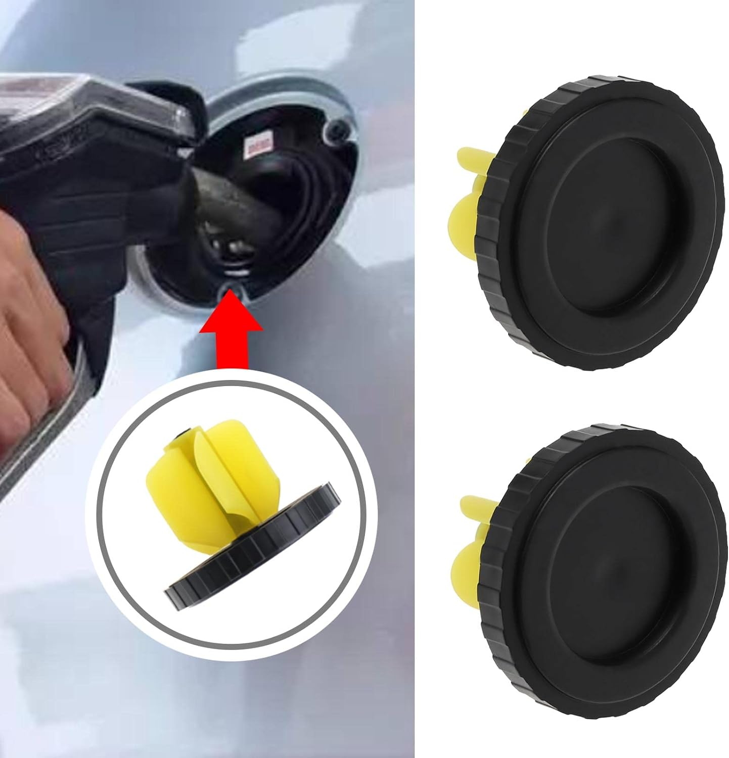 Ecsing Universal Emergency Fuel Cap Replacement Fuel Tank Petrol Cap Universal Gas Cover Car Accessories Plastic Lid Diameter 70Mm/ 2.75In