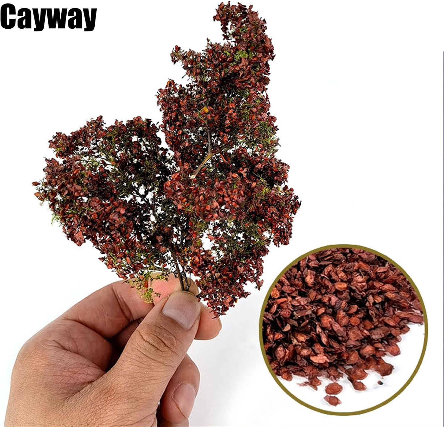 Cayway Realistic Miniature Leaves,4 Pack Shrink Model Scenery Leaf, 4 Color Simulation Leaves for DIY Railway Fairy Garden Simulation Vine for Fairy Garden Diorama Scenery Landscape Layout image number 2