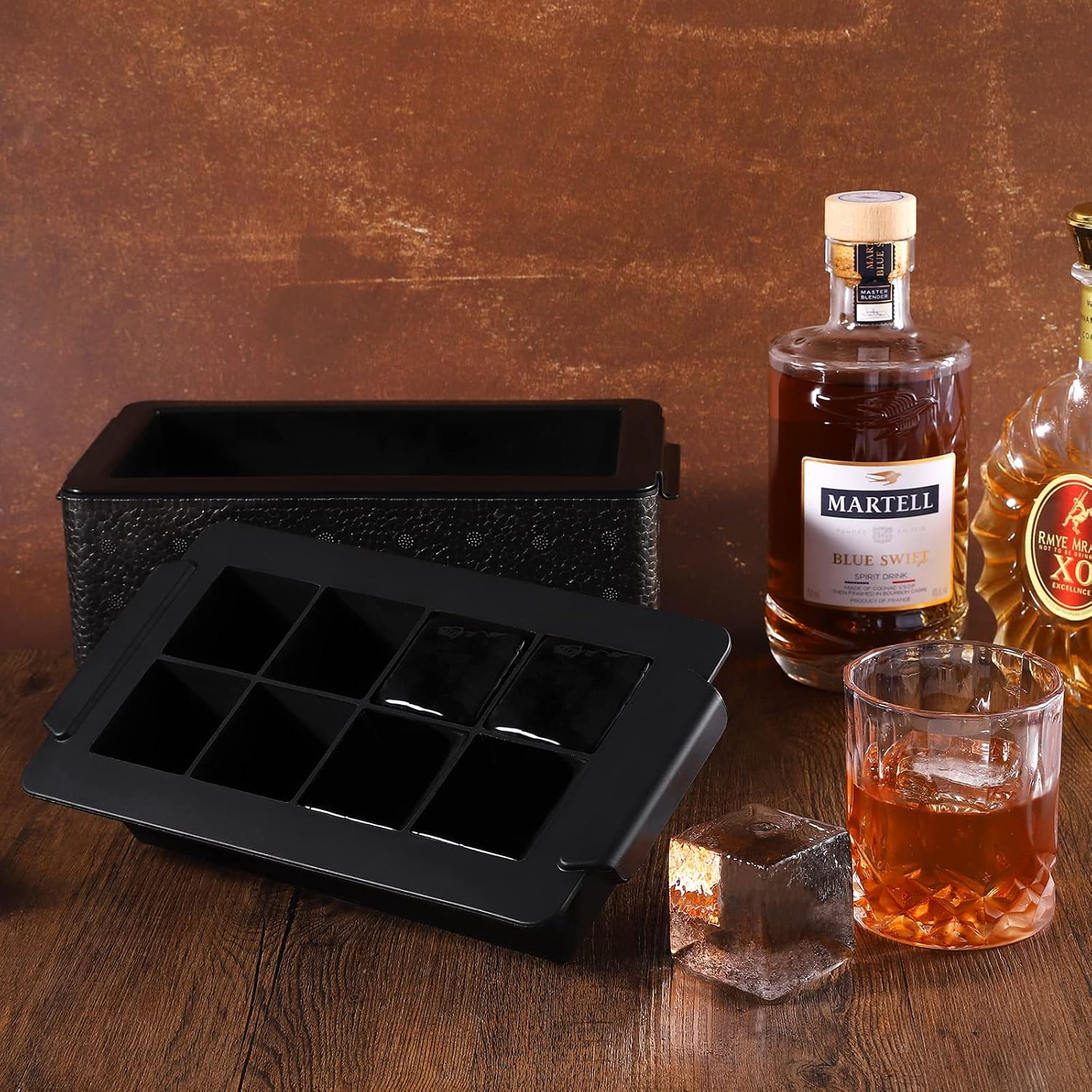 Timok Clear Ice Cube Maker - 2 Inch Clear Ice Cube Tray Make 8 Large Square Ice Cube Molds for Cocktail, Whiskey & Bourbon Drinks, Gifts for Men image number 4