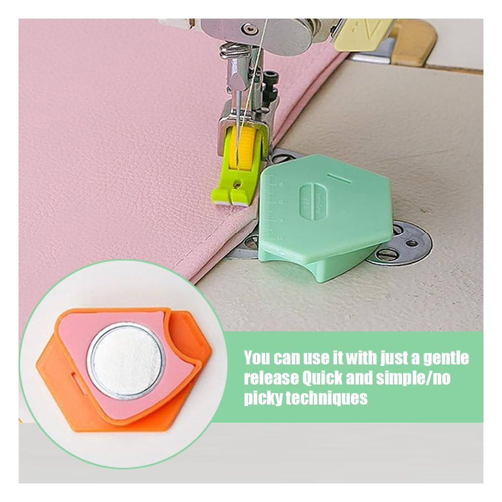 3Pcs Magnetic Seam Guide for Sewing Machine, Hemmer Guide with Scale Universal Sewing Accessories, Multi-Purpose Tool (3 Colors) image number 4