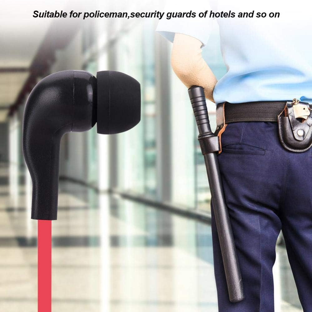 Bewinner Walkie Talkie Headset, 2-Pin K Headphones Headset with PTT Microphone for Walkie Talkie Wireless Head K Suitable for Police Officers, Hotel Guardians (Red) image number 5