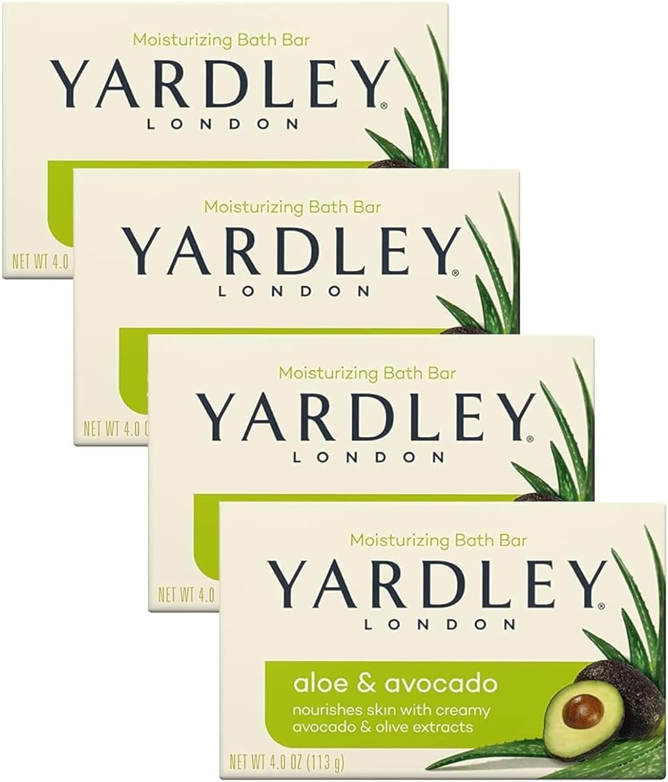 Yardley London Naturally Moisturising Bath Bar Aloe & Cucumber 130Ml - Buy Packs and save (Pack of 4)